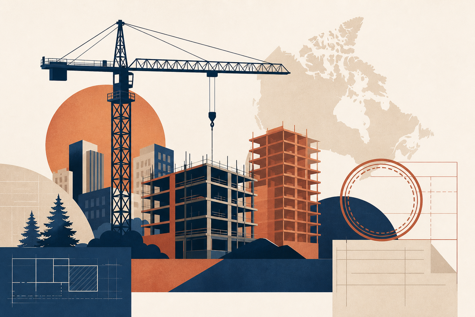 Illustration of a construction crane
